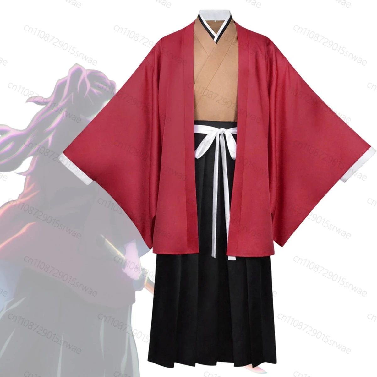 

Adult Anime Demon Killer Cosplay Costumes Tsugikuni Yoriichi Cosplay Japanese Kimono Bathrobe Haori Cloak Coat Wig Man
