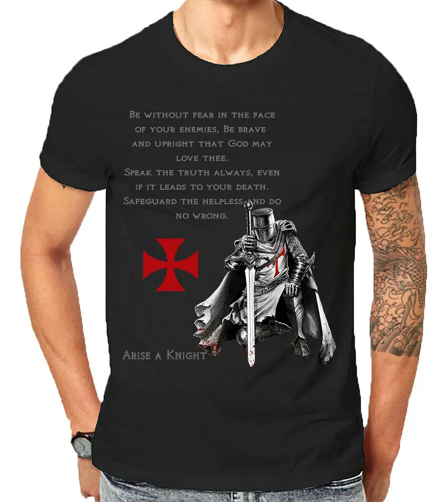 

Knights Templar Christian Warrior Oath Tees Fighting For God Qanon Shirt Bible