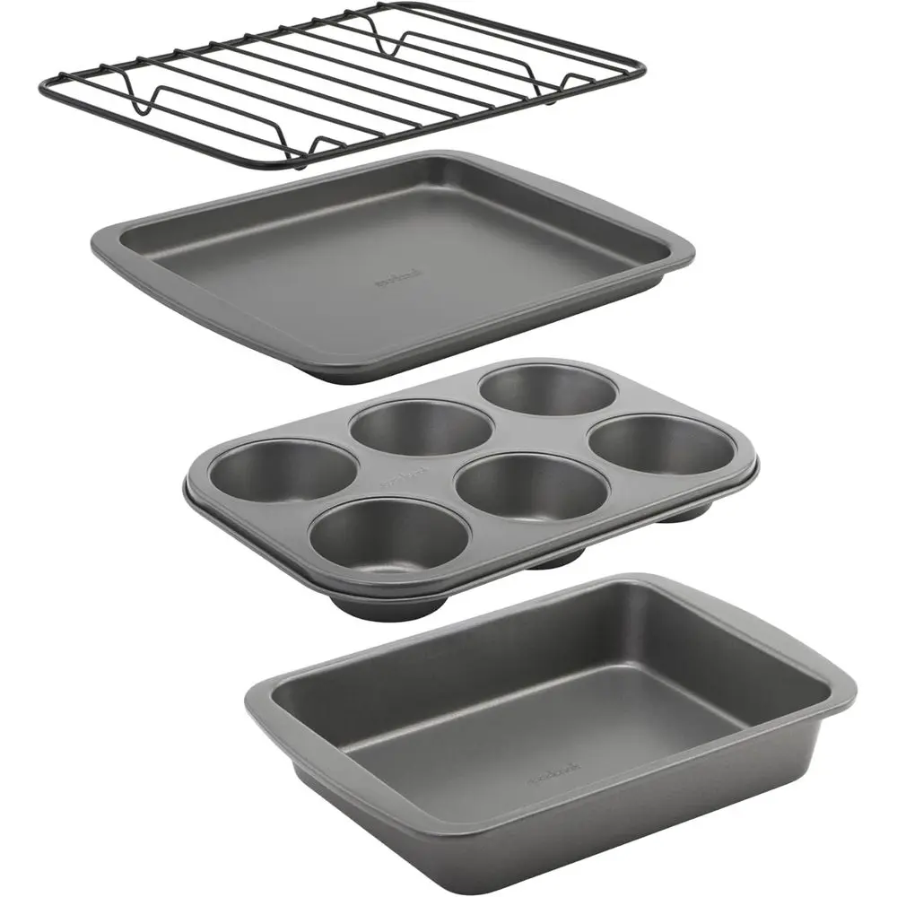 

4-Piece Steel Toaster Oven Accessories Set: Nonstick, Even Heat Distribution, Dishwasher Safe