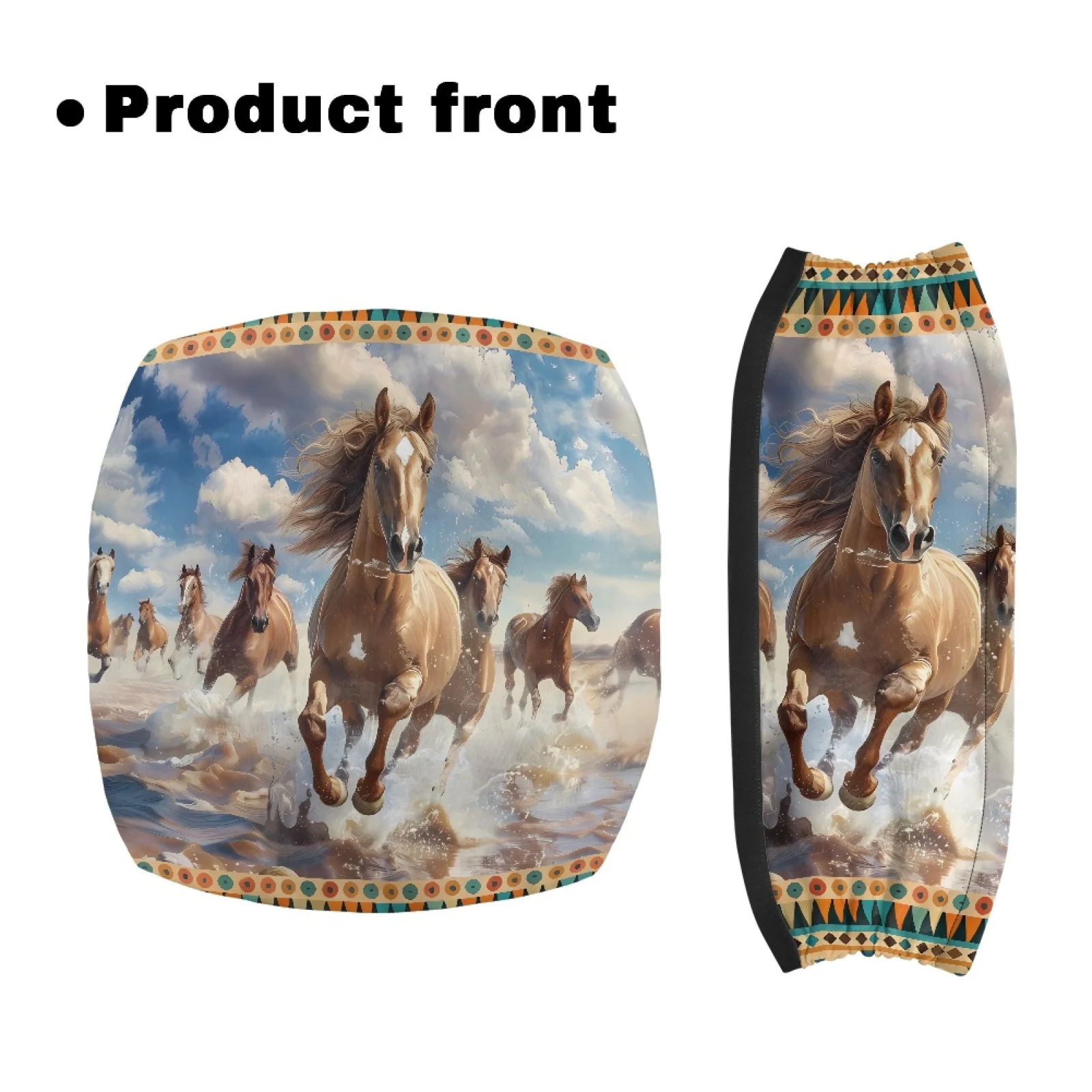 Coloranimal Galloping Steed 2 Pcs Rollator Seat Back Rest Covers Fit Walkers Walker Rollator Seat Back Cover for Parents