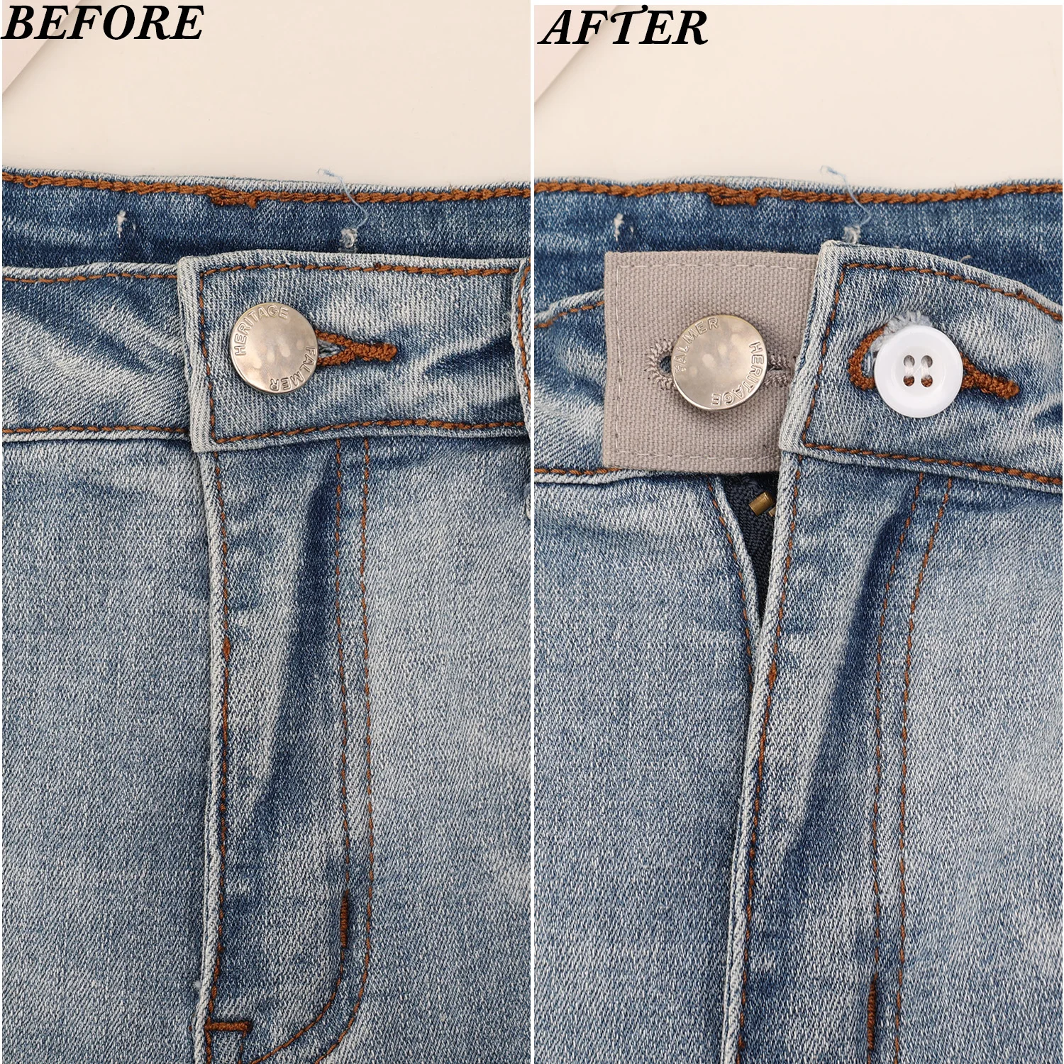 1Pc Jeans Waist Extension Buckle Unisex Waistband Extender Button Pant Elastic Extender Button Waist Belt Extension Buckle New