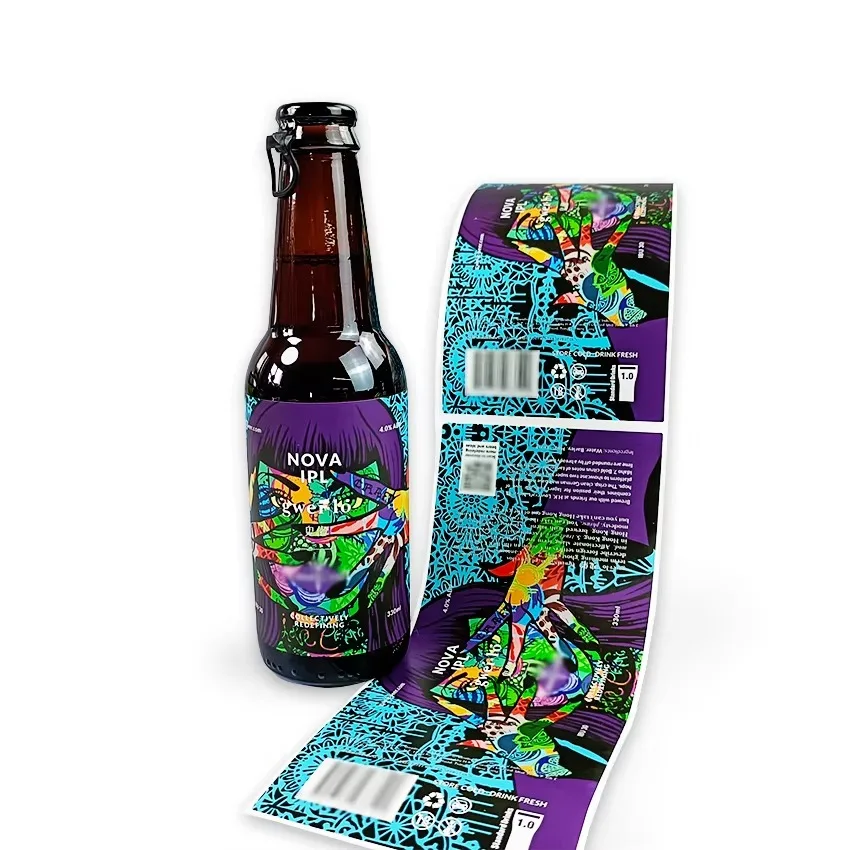 Custom Beer Can & Glass Bottle 330ml Matte PLA Roll Labels｜Self Adhesive Packaging Stickers｜Waterproof Vinyl Label