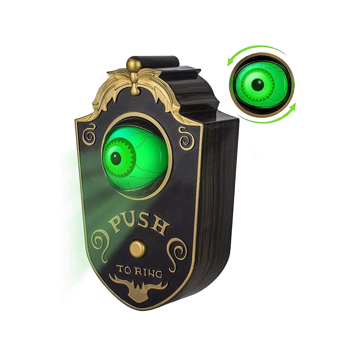 Doorbell, Halloween Doorbell Horrible Single Eyeball Luminous Hanging Door Bell Halloween Party Prop Decoration Black