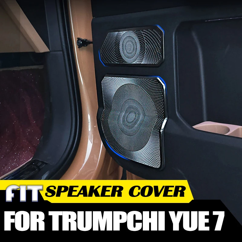Car Door Horn Cover Fit for GAC Trumpchi Yue 7 2026 Modified Car Door Panel Audio Decoration Cover Stainless Steel Sequins