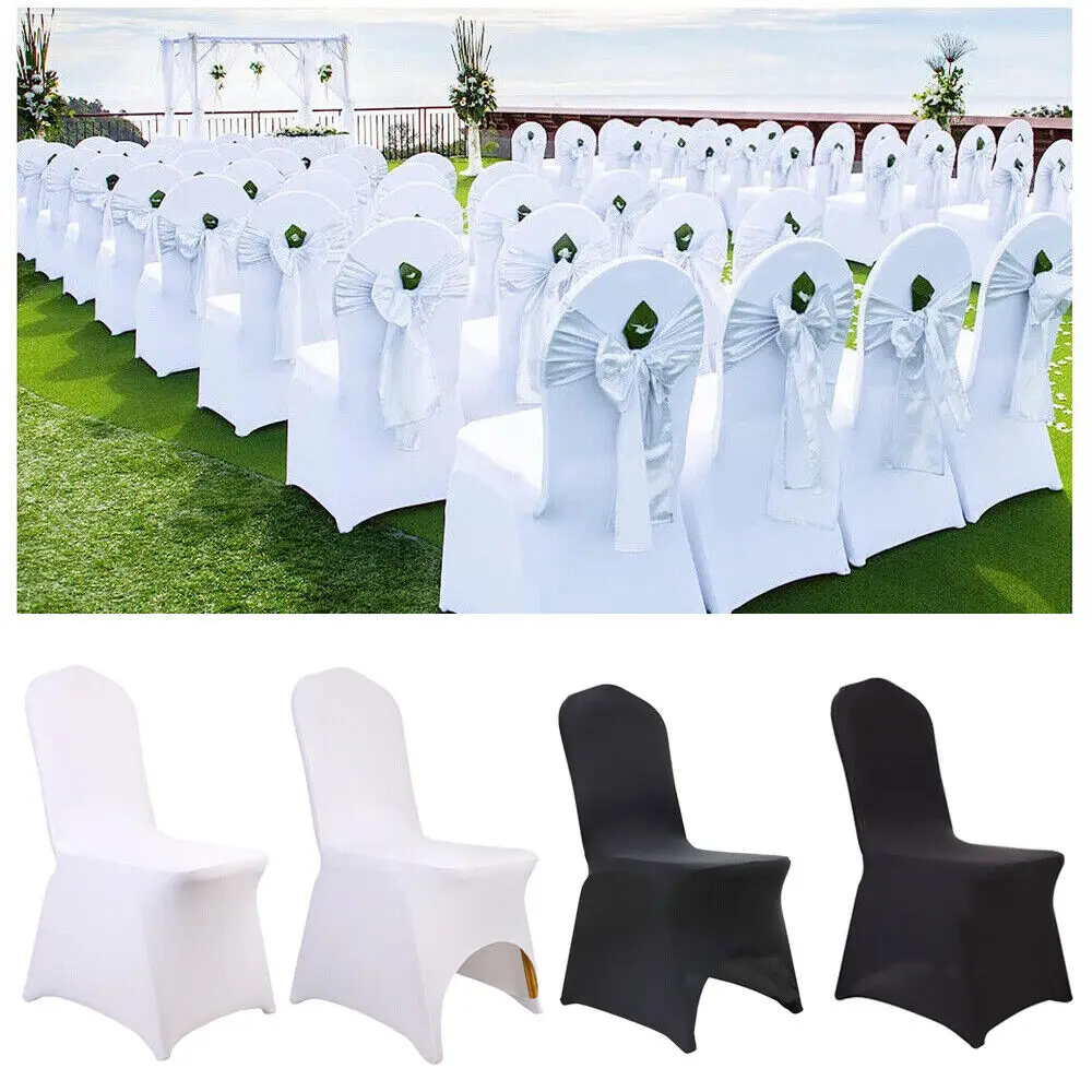 

Spandex Chair Cover Stretch Removable Slipcover Dining Room Wedding Christmas Party Banquet Birthday Decoration 50/100pcs