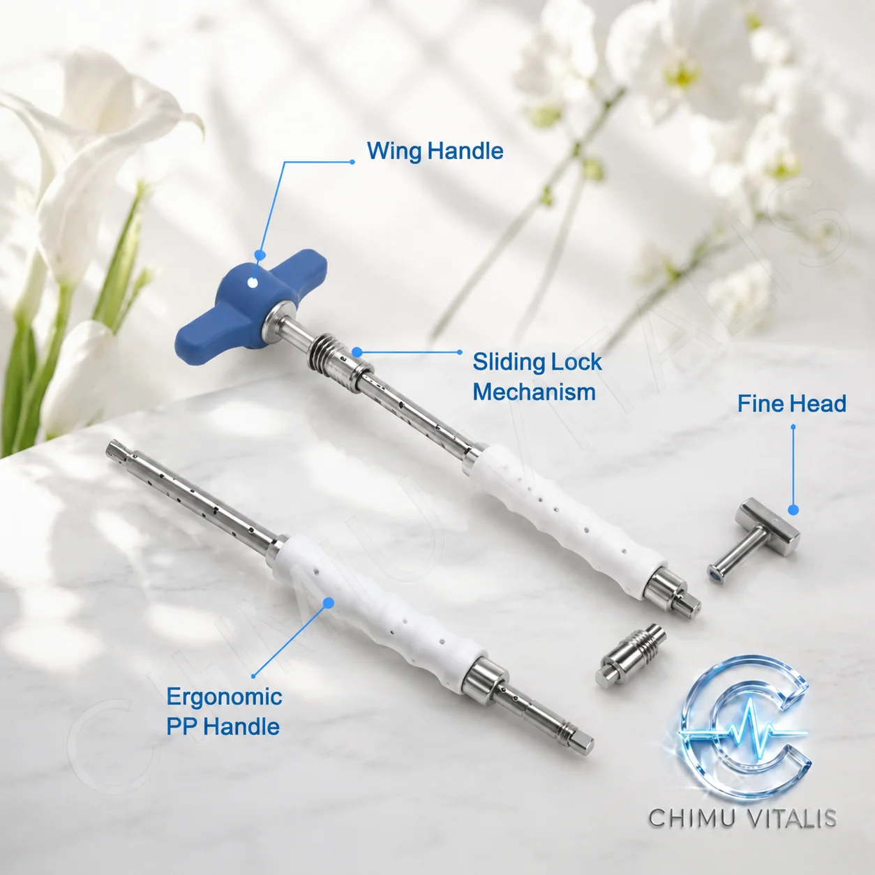 【CHIMU VITALIS】Spine Technical Screwdriver, Single and Multi-Axial Precision Tool