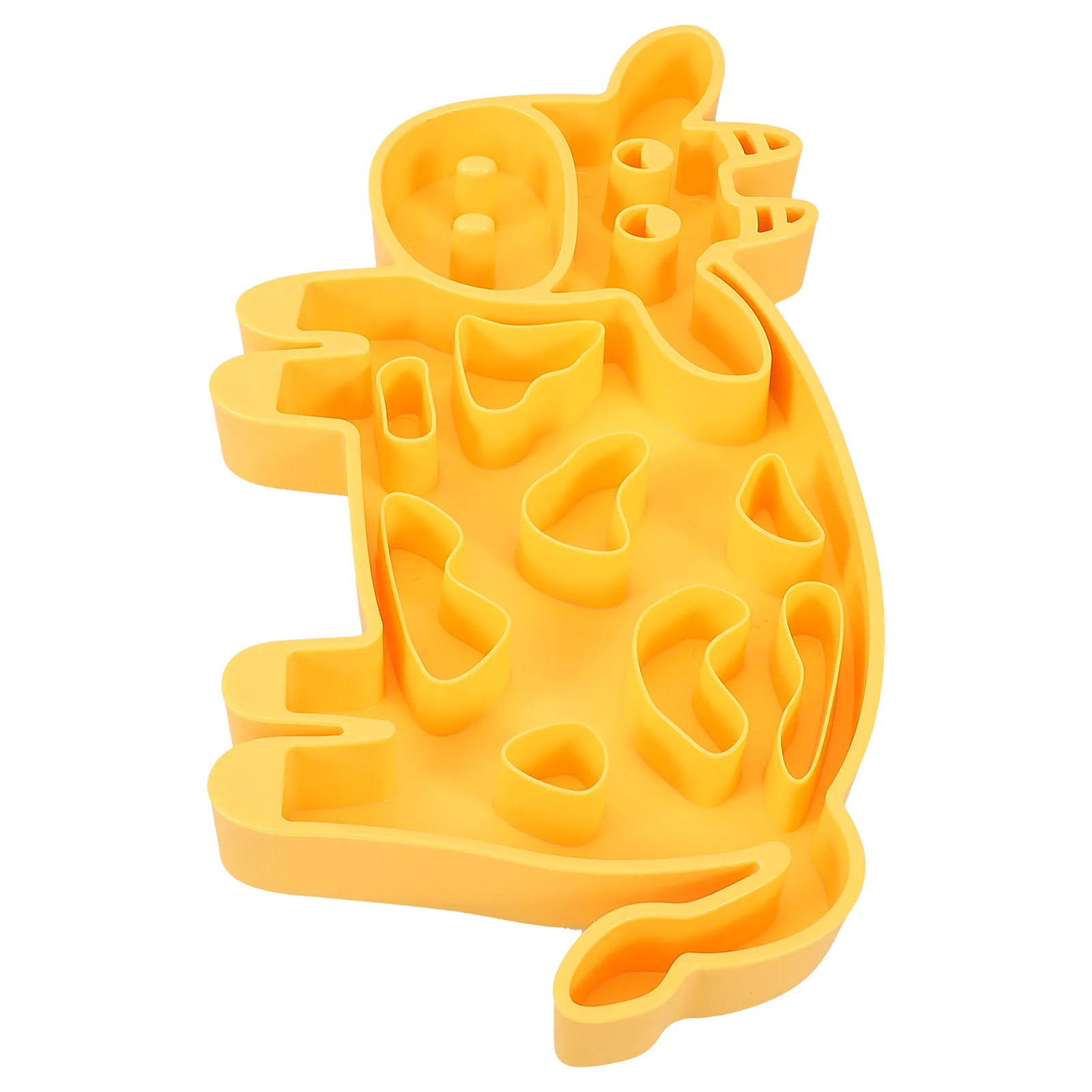 

Slow Feeder Dog Bowl Cat Bowl Prevent Choking Eating Pet Large Capacity Nonslip Base Easy Yellow Color Practical Pet