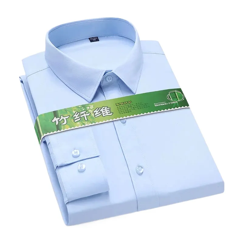 

M~5XL business casual men's white shirts, iron-free slim tooling shirts, ice silk slip men's wholesale, men dress shirt