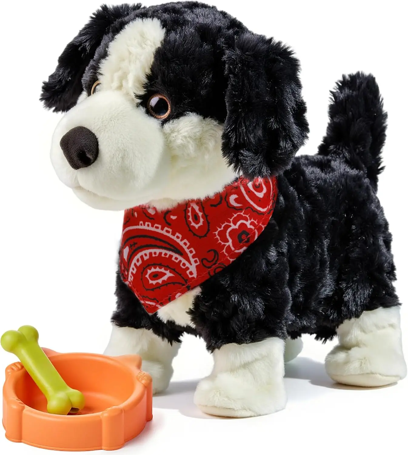 

Interactive Robot Dog Toy, Walking, Talking, Barking, Tail Wagging, Voice-Activated Plush for Kids Ages 3+