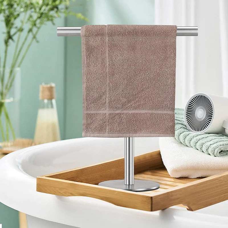 

Freestanding Towel Rack Countertop Towel Holder Portable Hanger Movable Free-Standing Hand Towel Holder Bathroom Towel Hanger