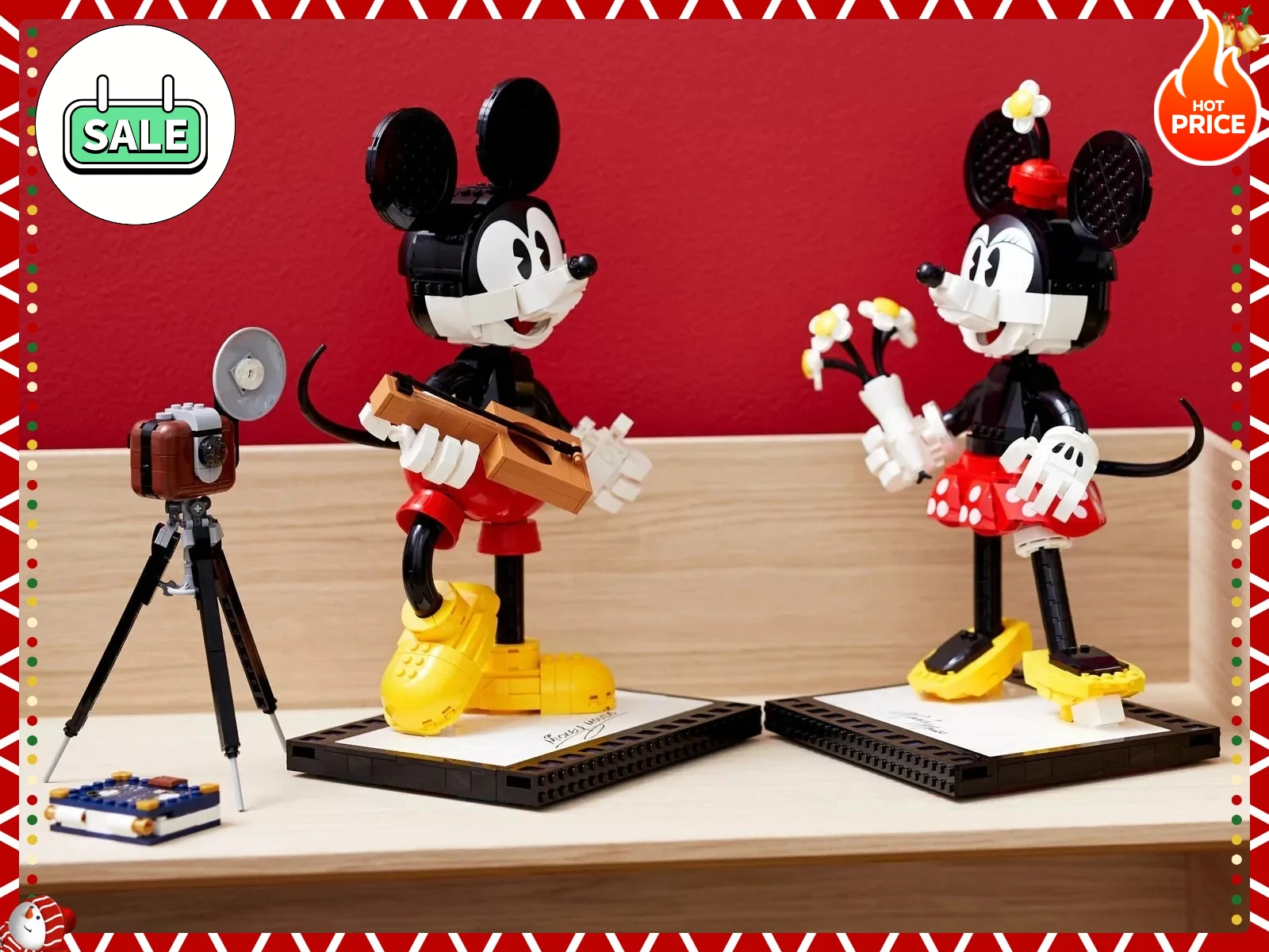 

Disney Mickey Mouse & Minnie Mouse Buildable Characters (43179), Classic-Style Mickey Mouse Collectible Adult Building Kit