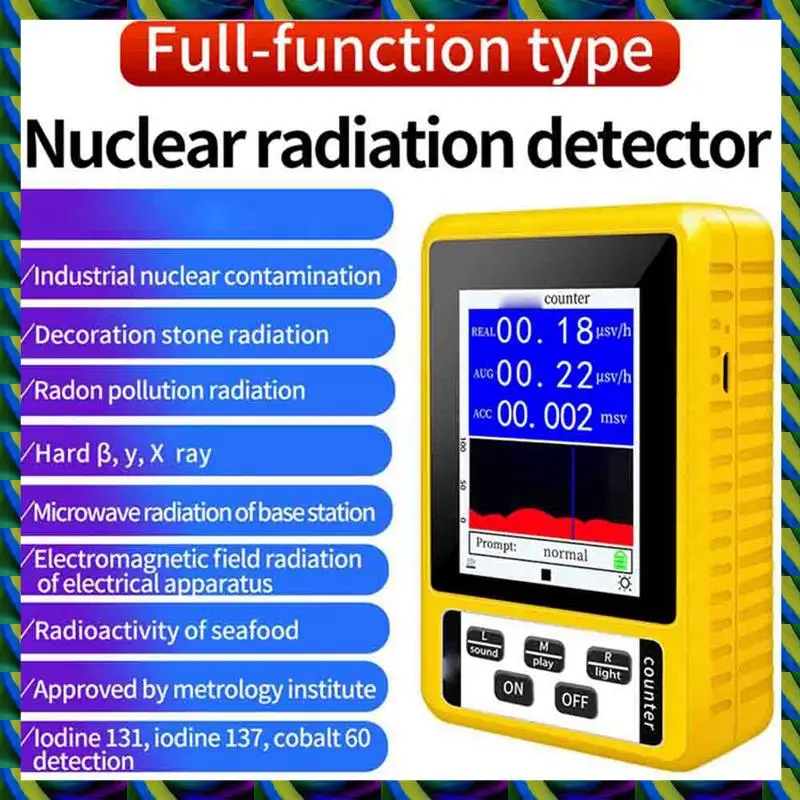Daily Geiger Counter Nuclear Radiation Detector With LCD Display Screen Dosimeter Detectors Beta Gamma X-Ray Tester Portable
