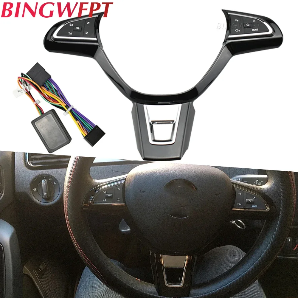 Car Steering Wheel Remote Wireless Control Button For Skoda Superb Yeti Rapid Octavia Multi-function Controller Switch Hubs