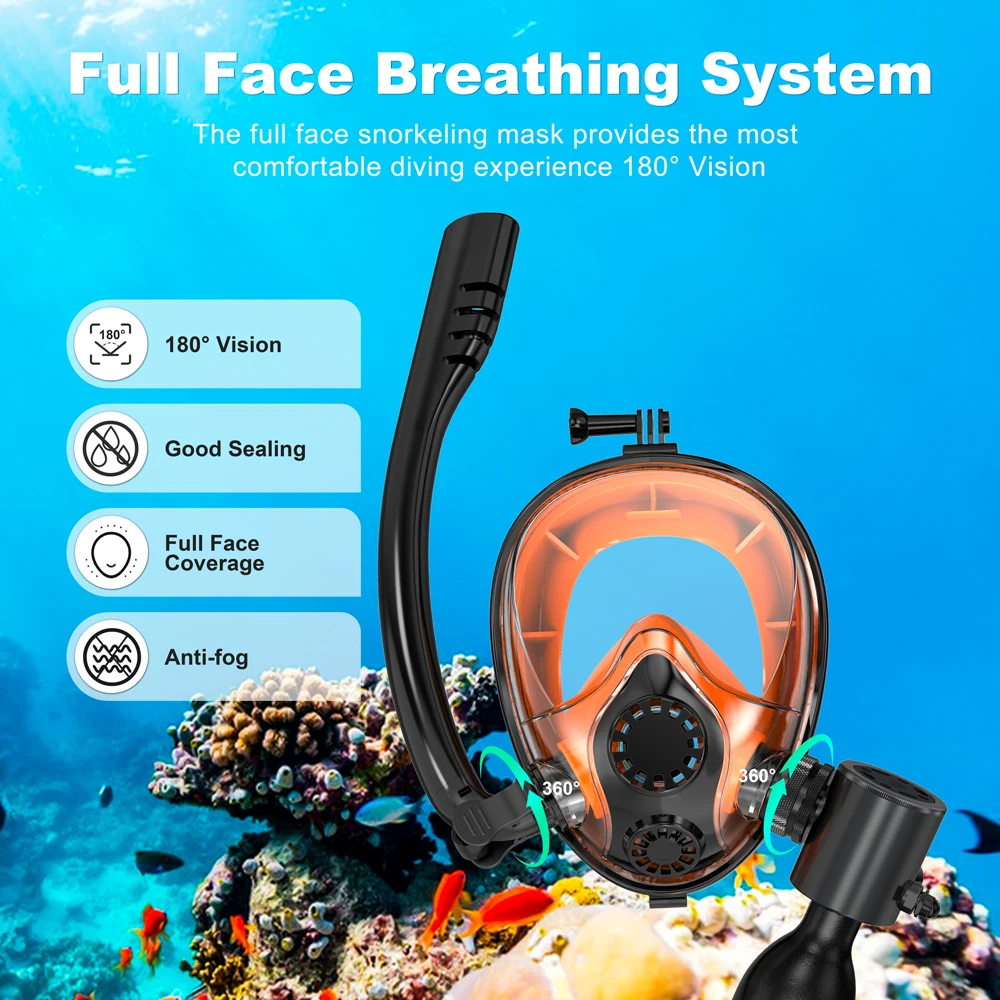 QDWETS 0.5Lミニスキューバダイビングタンクセット、 - Snorkel Mask Full Face のレビューと価格