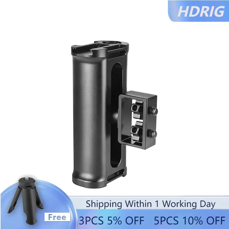 

HDRIG Universal DSLR Camera Hand Grip For Either Side With Quick Release NATO Clamp & 70mm NATO Rail For DSLR Camera Cage Rig