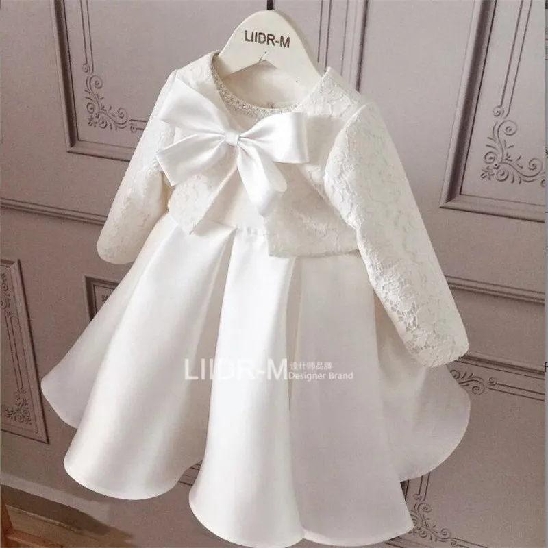 

Children Party Dress For Girl Lace Princess 1st Birthday Baby Girl Dress Wedding Formal White Baby Baptism Dress Kids Girl Gown