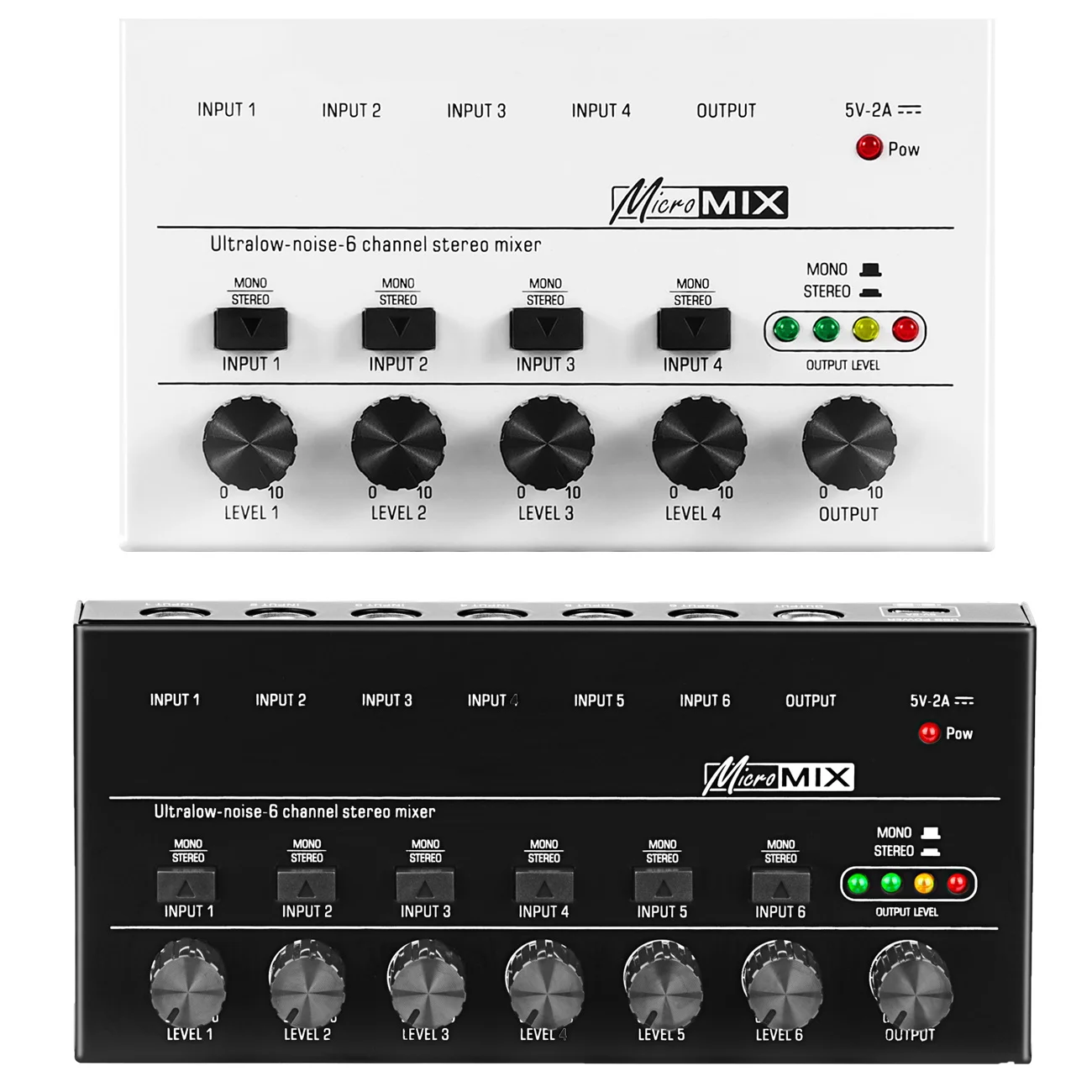 

4 6 Channels Stereo Mixer Ultra Low-Noise Sound Mixer Microphone Mixer Audio Mixer Line Mixer USB Powered Mixer for Studio New