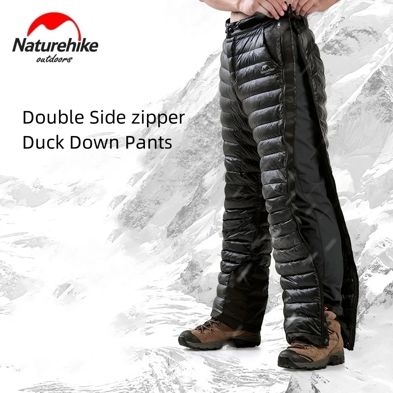 Naturehike Duck Down Outdoor Down Pants Double Side Zipper Hiking Mountaineering Winter Warm Down Pants