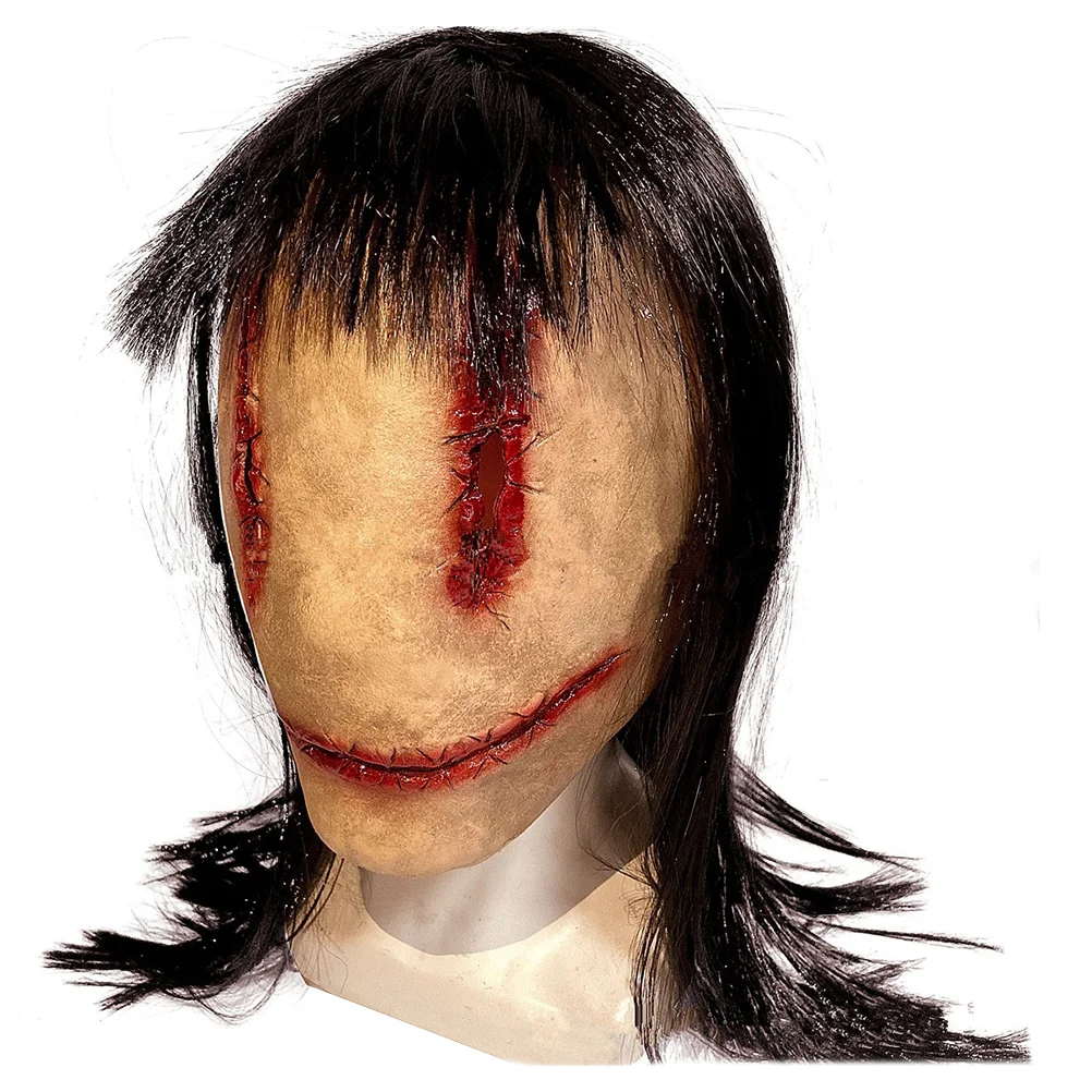 Halloween Ornament Creep Cosplay Party Supply Horror with Long Hair Decor