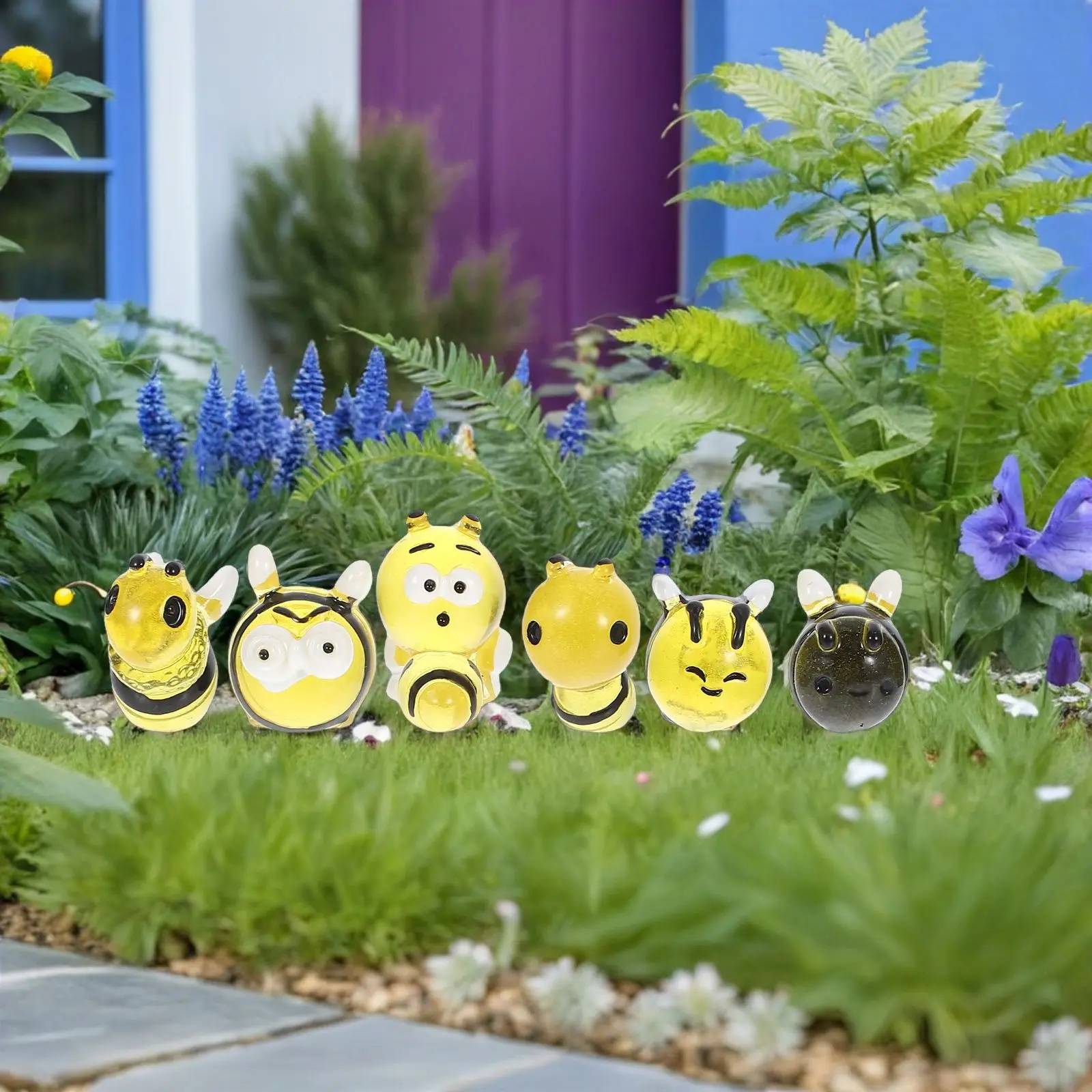 6 pezzi micro resina api fata accessori da giardino artigianali piccole api insetti giocattoli decorazioni fai da te mini figurine ornamenti paesaggistici