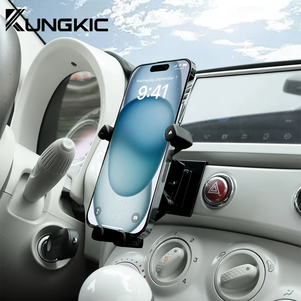 

Гравитационный автомобильный держатель для телефона, подходит для Fiat 500 2008-2023, Abarth 595 2012-2023, для праворульных и леворульных автомобилей, кронштейн-подставка для мобильного телефона