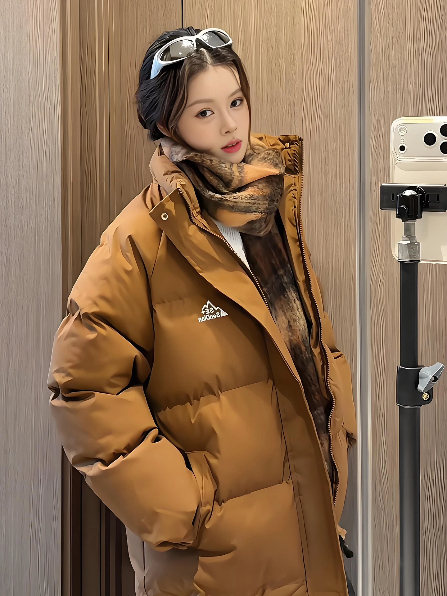 

Thiened Brown down Cotton Jaet Men's Winter American Retro Sle Stand Collar Warm ort Bread Sle Coat for Youth