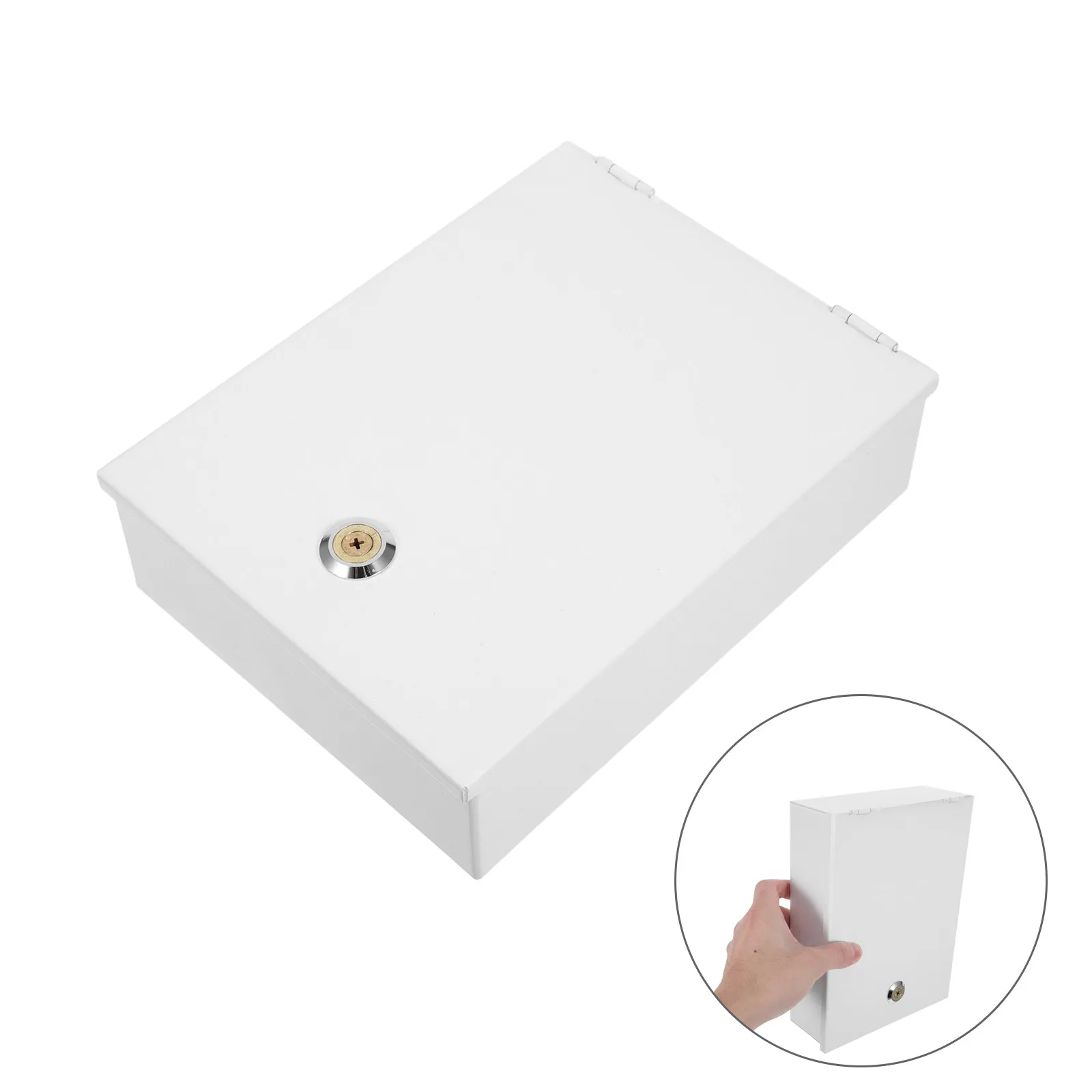 Metal Lock Box Key Entry Lockable Wall Mount Alarm Switch Guard Tamper Resistant Mechanical Lockbox Security Keypad Cover