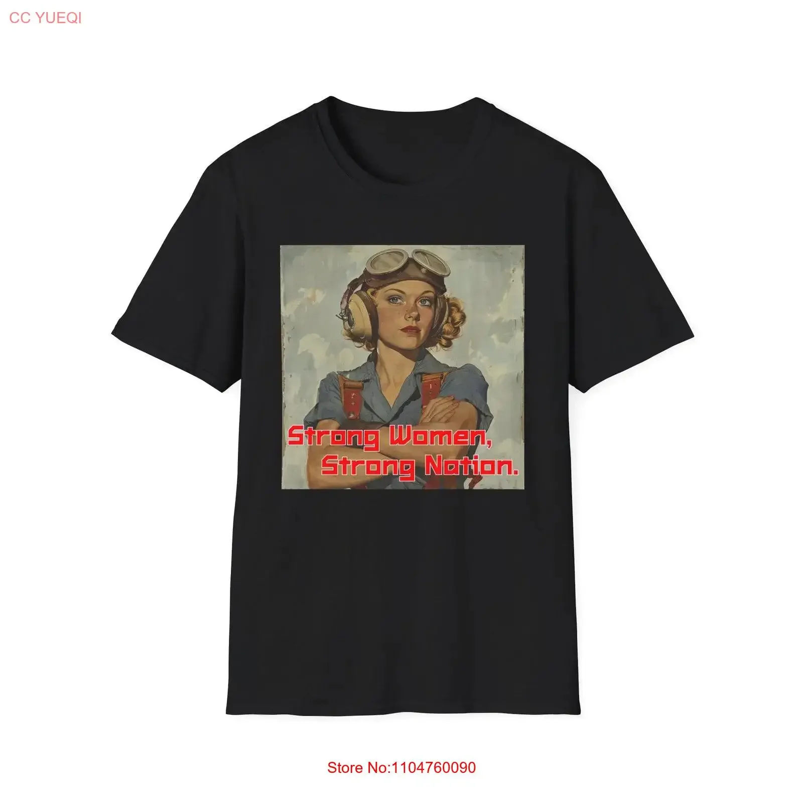 Strong Women Nation Propaganda Vintage Inspired T Shirt Design vintage Washed designer clothes Unisex streetwear Stretched