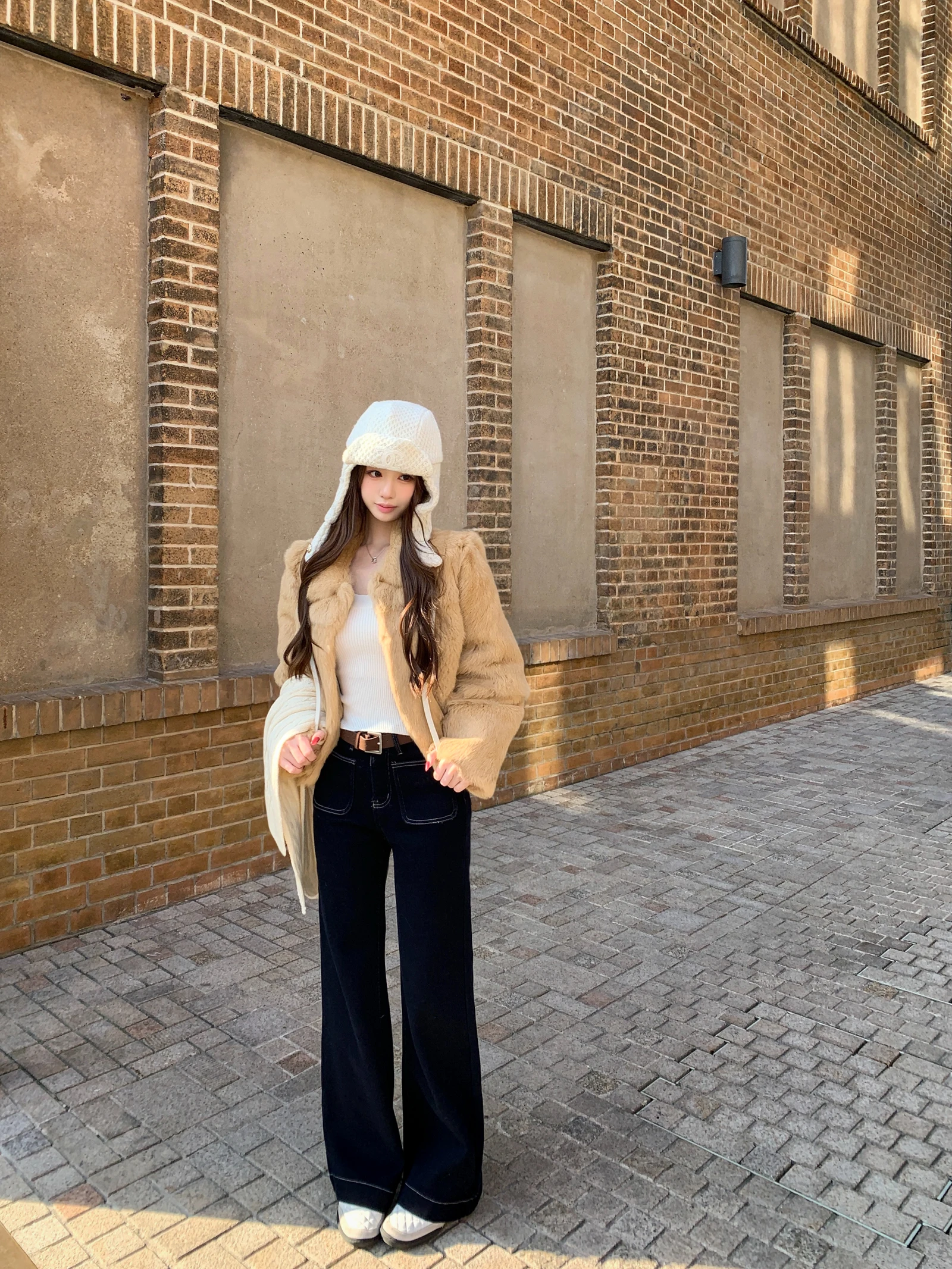 

Джинсы JUNSTUDIO с флисовой подкладкой, утепленные, прямого кроя, повседневные, супер-облегающие, теплые джинсовые брюки для женщин