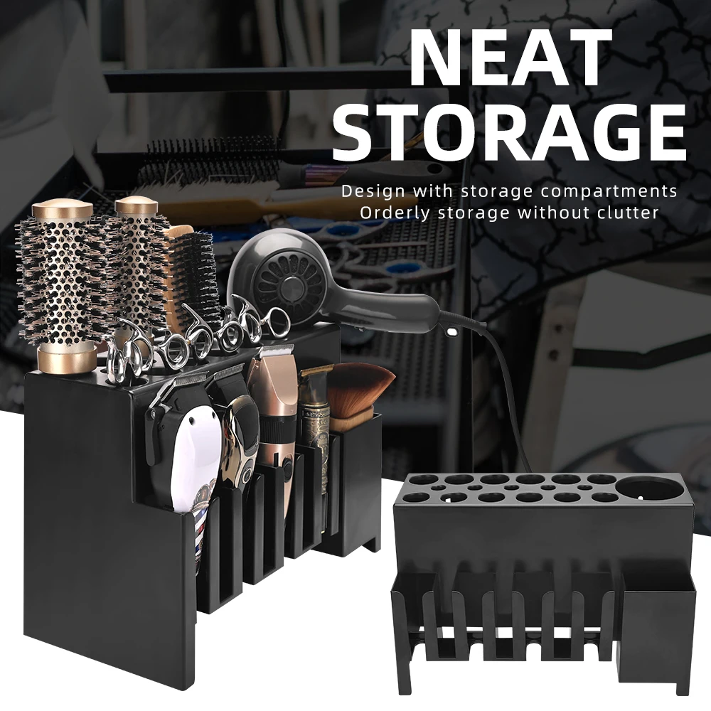 

Wall Mount Barber Tool Holder Organizer Scissors Comb Storage Rack Hairdressing Salon Equipment Easy Access Wall Rac