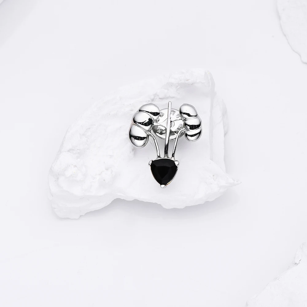 Hanreshe مطعمة الكريستال الفاخرة الكلى بروش التشريح الطبية الكلاسيكية التلبيب شارة دبابيس مجوهرات ل المسالك البولية طبيب ممرضة