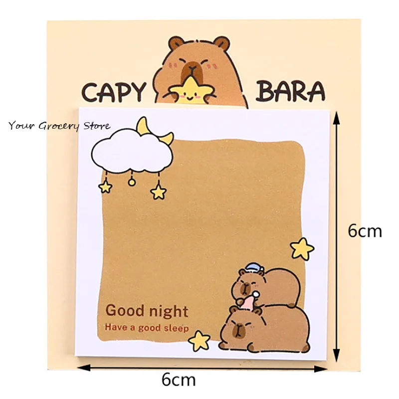 30Pcs Cute Cartoon Creative Capibala Sticky Notes DIY Journal Message Note Paper Notepad Student Stationery School Supplies