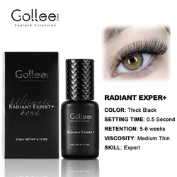 Gollee Eyelash Glue 0.5s Fast Dry Lash Glue for Salon Artist 6-8 weeks strong Eyelashes Extensions Glue Profession lashes Makeup