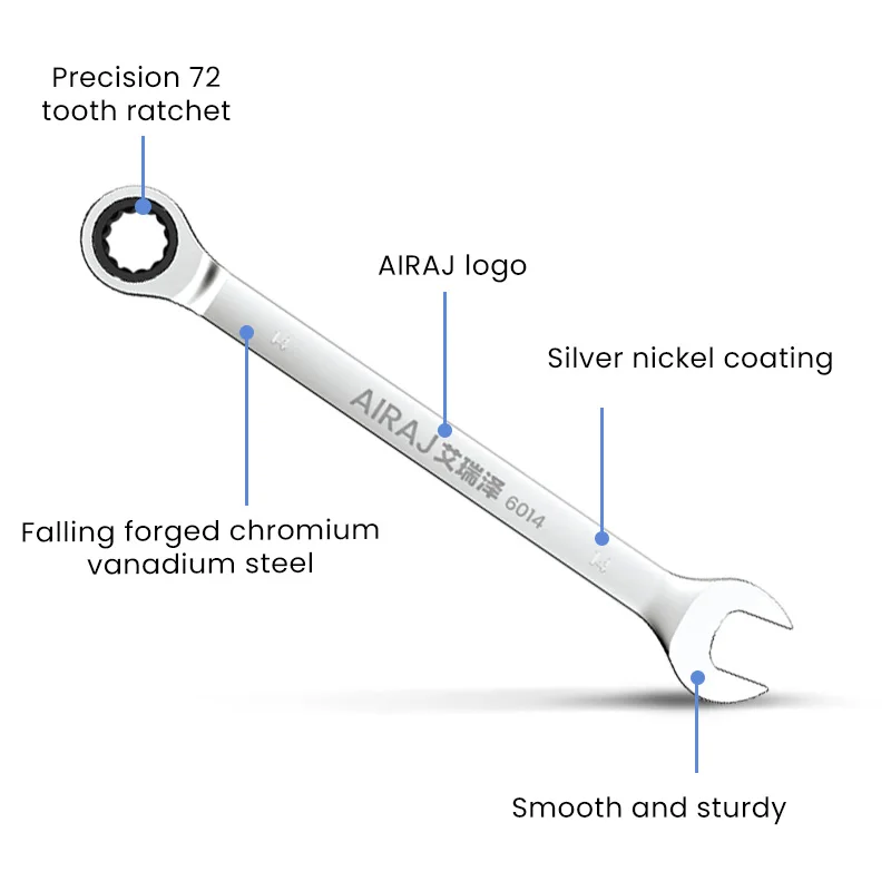 AIRAJ 6-8-10-14mm Ratchet Spanner Combination Wrench Keys Gear Ring Tool Universal Torx Wrench Repair Tools