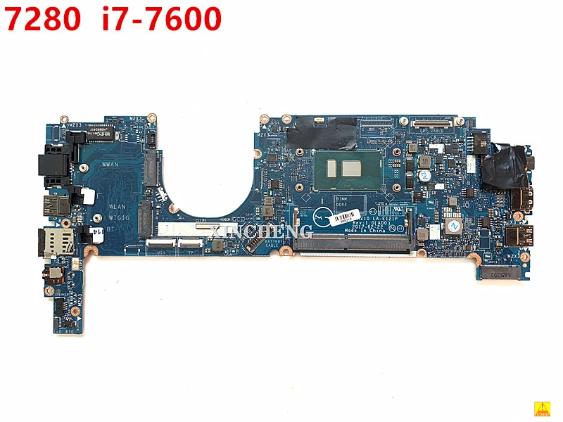 100% Working For Dell Latitude 7280 Laptop Motherboard Used i7-7600 CPU CAZ10 LA-E121P DDR4 R5YF6 0R5YF6 CN-0R5YF6