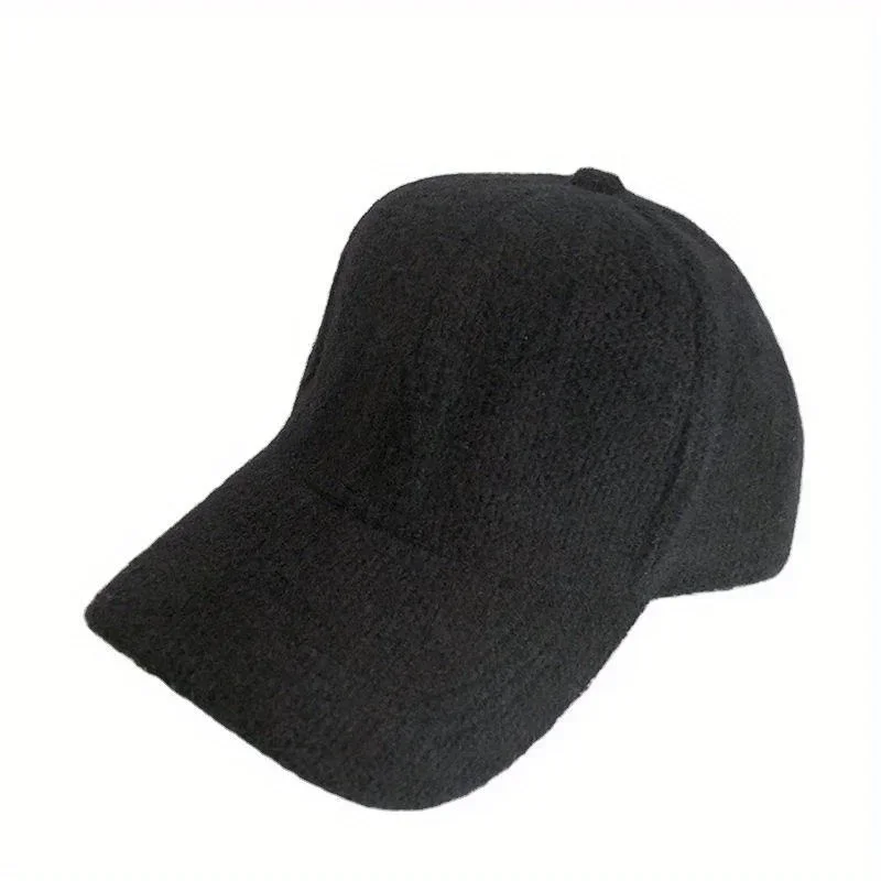 Imitation Rabbit Fur Baseball Cap Hiking Cycling Camping Travel Versatile Duckbill Cap Solid Color Warm Autumn and Winter