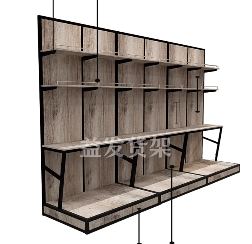 Rice noodle rack against the wall rice noodle rack display rack grain and oil display cabinet