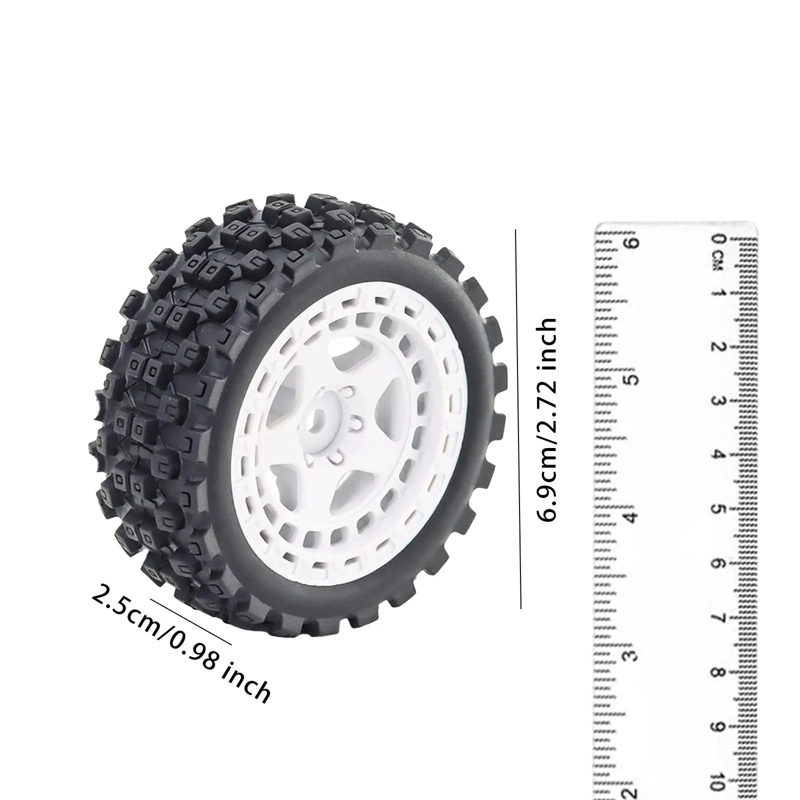 4x Pneumatici in gomma RC Resistenza all'usura Buona presa Pneumatici da rally Set di pneumatici per ruote Aggiornamento per modello di auto RC cingolato in scala 1/18 modificato fai da te