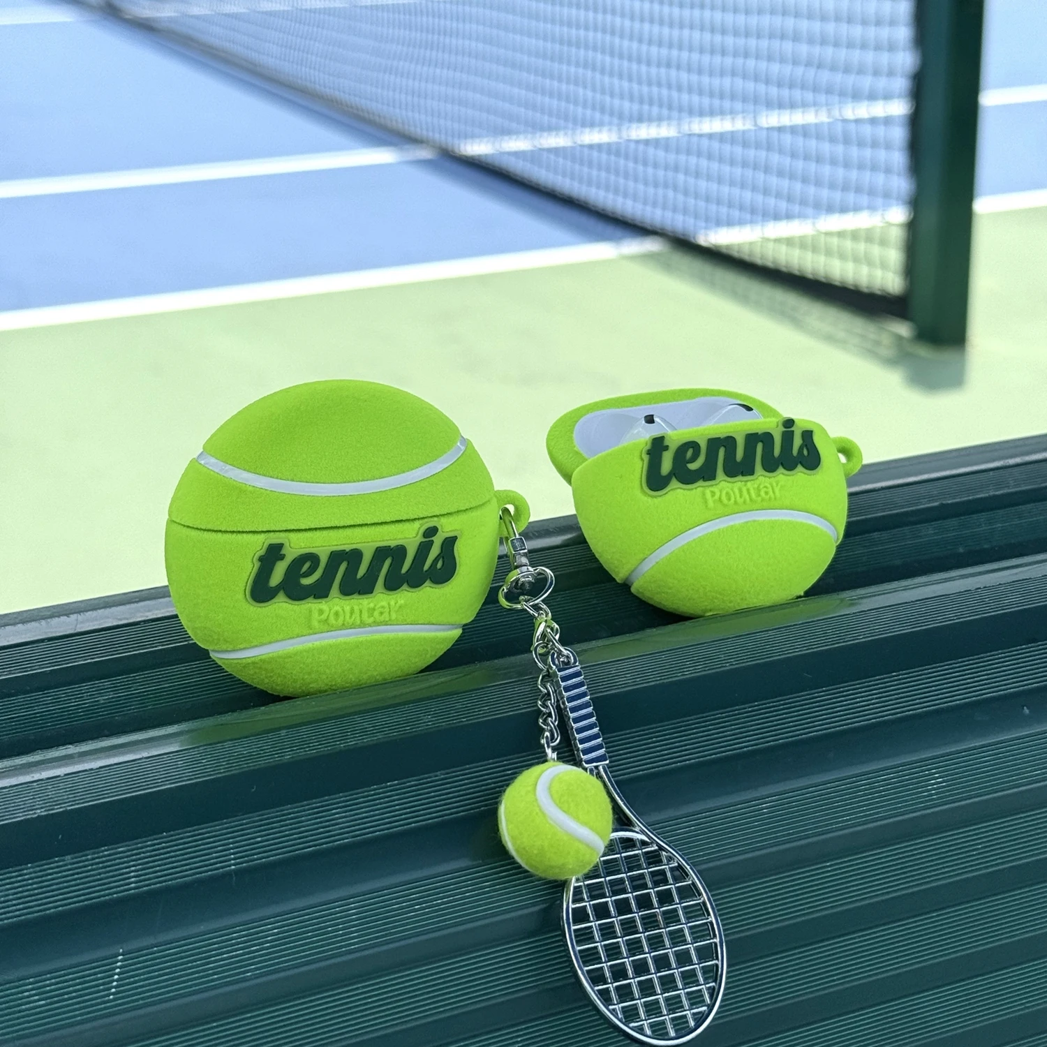 3D Simulation Villus Tennis Shockproof Wireless Bluetooth Earphone Cover for Apple Airpods 1 2 Pro 3 4 2024 Headset Cases