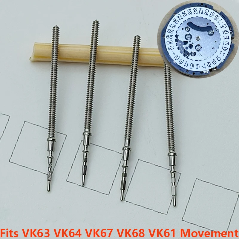 2/4pcs VK61 VK63 Orologio Corona Stelo di Ricambio Adatto VK61 VK63 VK64 VK67 VK68 Movimento Orologio Da Uomo di Riparazione Orologio Corona Stelo Parti