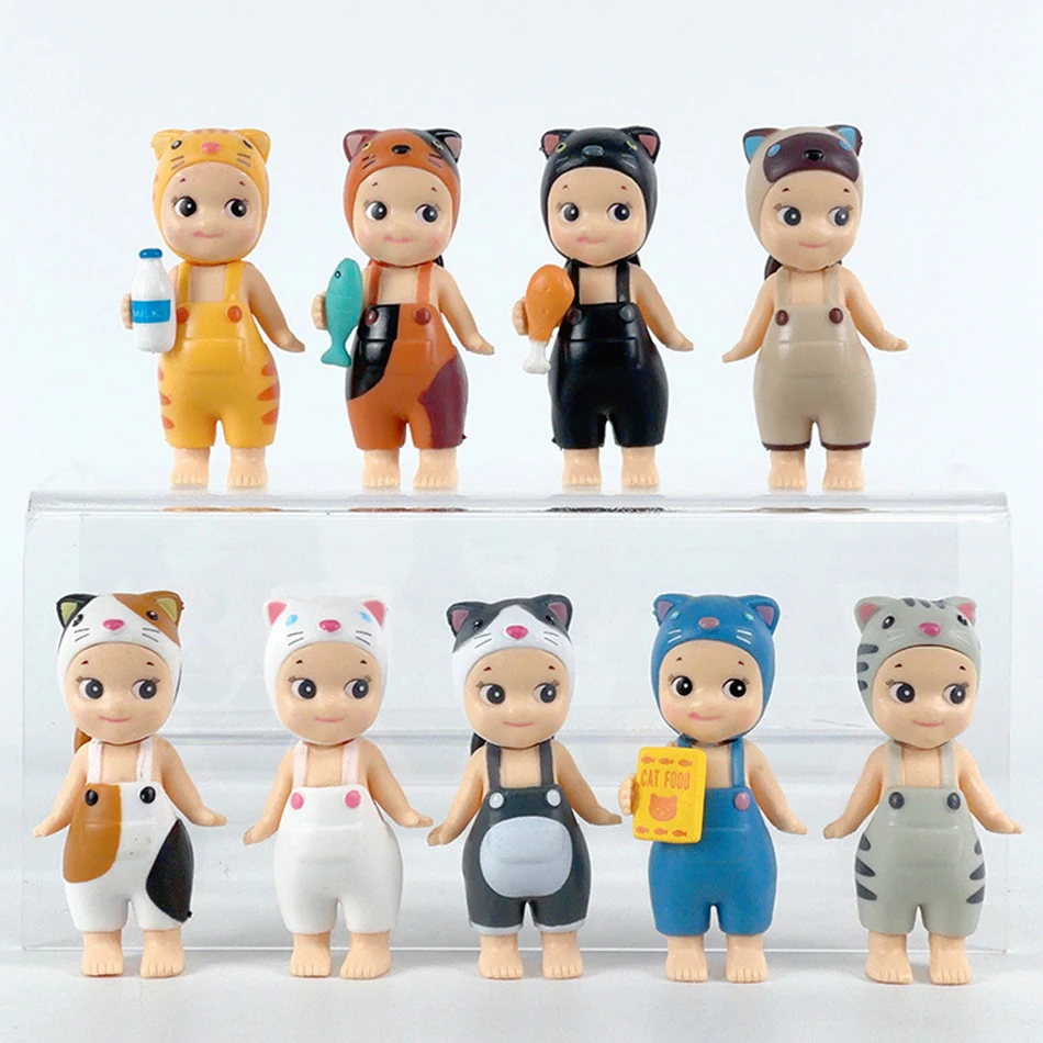 소니엔젤 블라인드 박스 히퍼스 20주년 동물 고양이 라이프 시리즈 애니메이션 피규어 장식품 인형 팬들을 위한 장난감 세트 어린이 선물