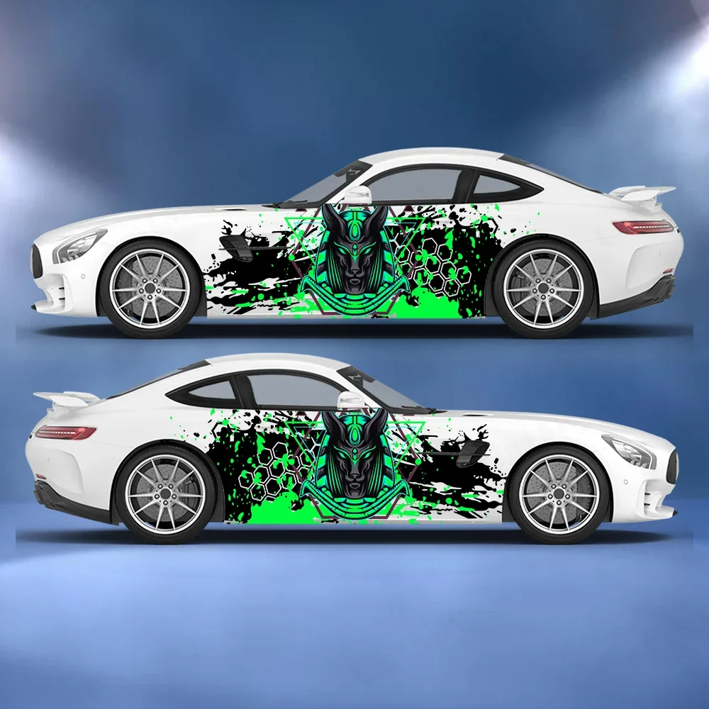 

Honeycomb Devil Mask Car Vinyl Wraps Decal Self-adhesive Anti Scratch Sticker Suitable for Trucks SUV Decor Auto Accessories