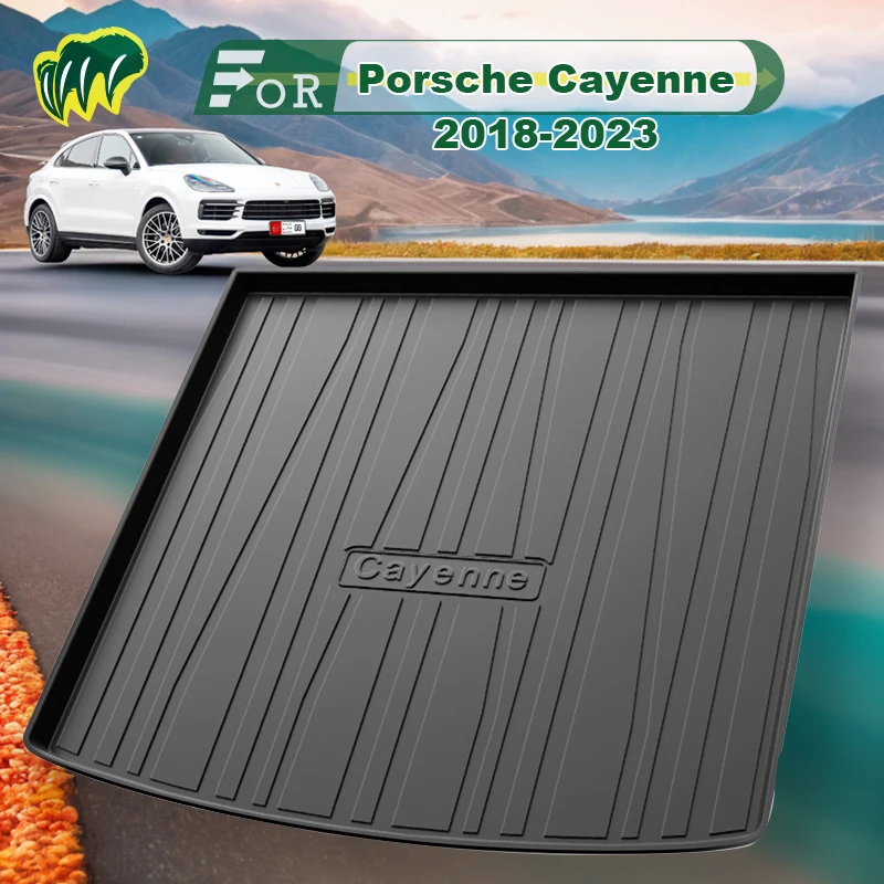 

For Porsche Cayenne 2018-2024 TPE Custom Fit Car Trunk Mat All Season Black Cargo Mat 3D Shaped Laser Measured Trunk Liners