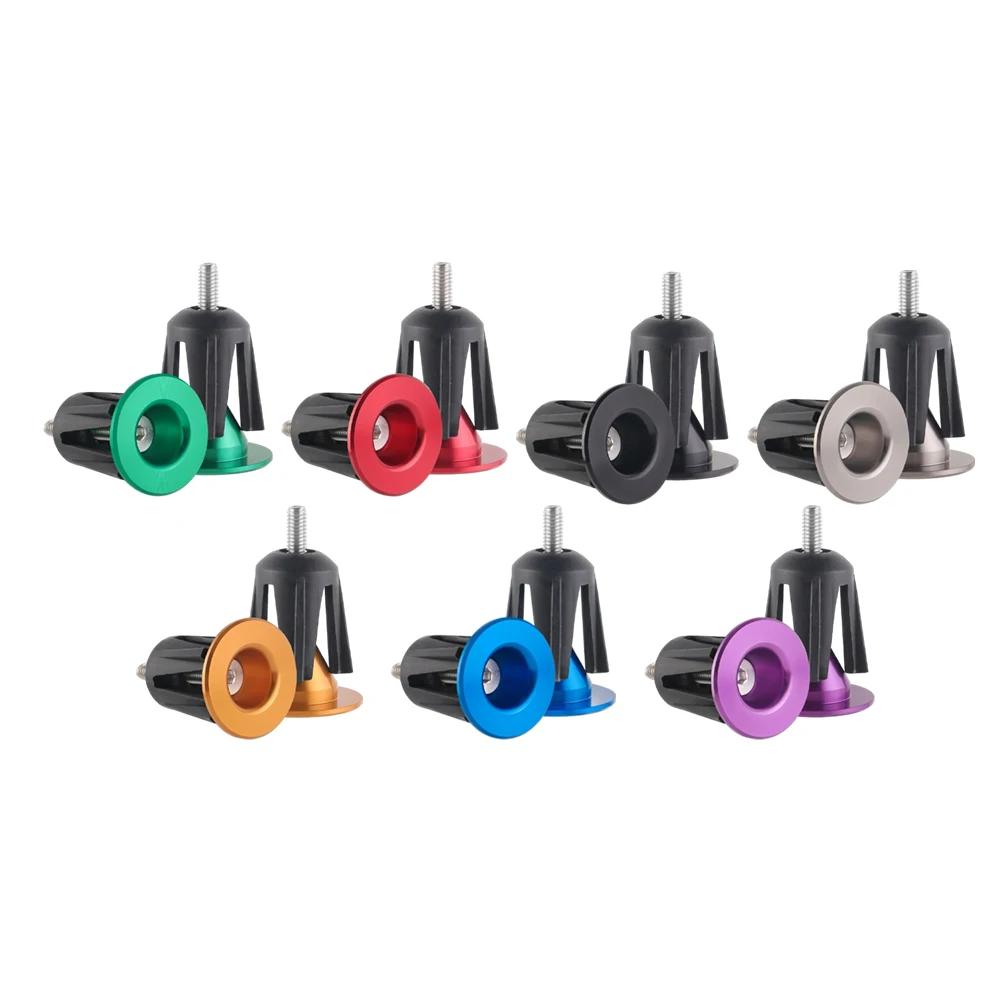 

For Road/Mountain Bikes All Types Colorful Aluminum Alloy Bike Handlebar End Secure Stylish Cycling 2-Pairs Handlebar Ends