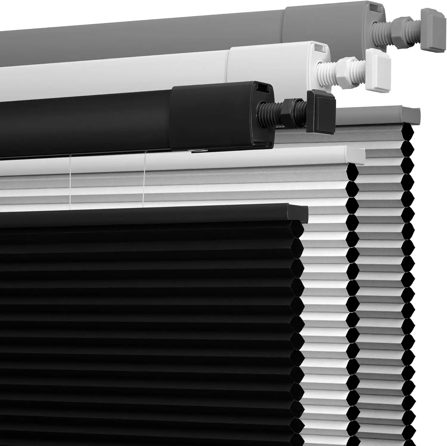 

Затемняющие аккумуляторные сотовые шторы Sunroad на заказ — сотовые жалюзи сверху/низ, без инструментов/сверла, простая установка, черные