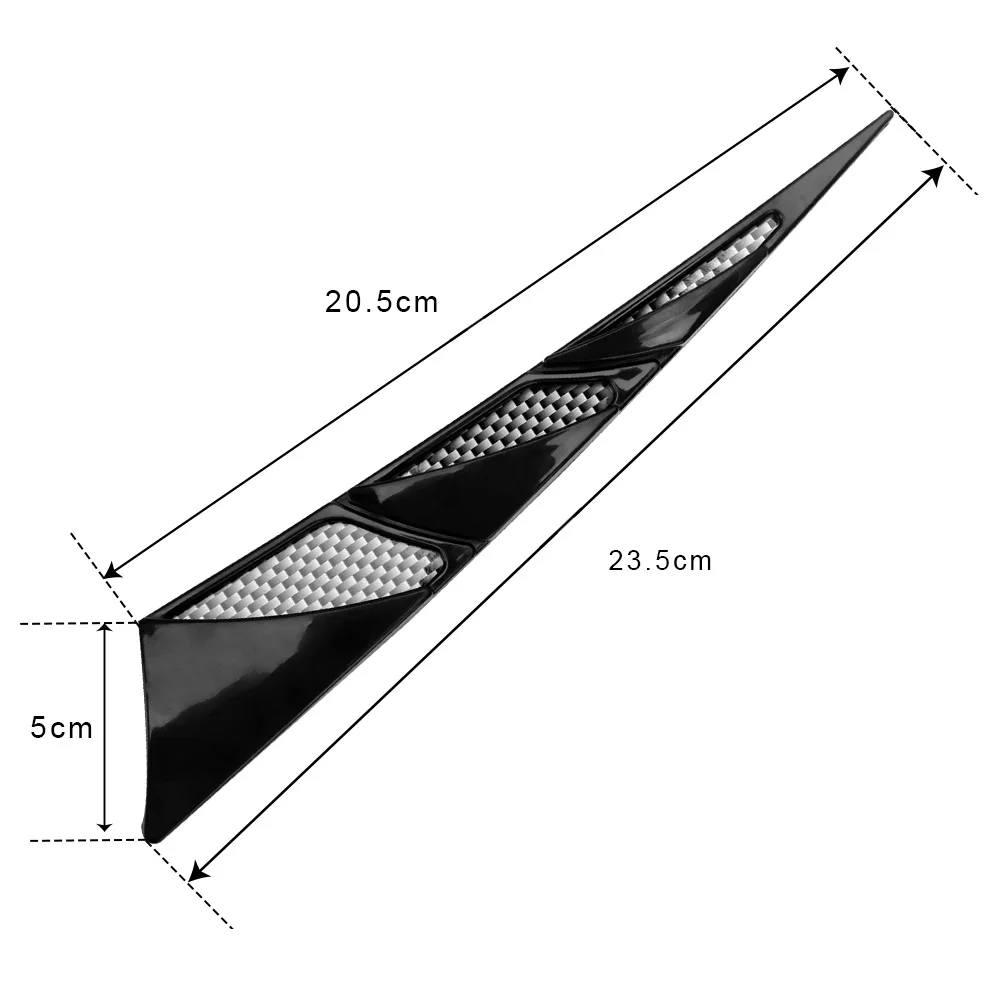 Car Hood Stickers Car Exterior Decoration Black Side Air Intake Flow Vent Cover Decorative 1 Pair Auto Decoration Universal