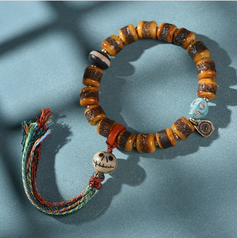 Natural yak bone strings single loop reflux bone antler root payment accessories Tibetan style plaything men and women bracelets