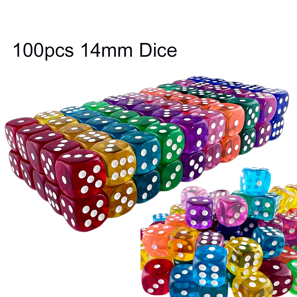

Набор многогранных кубиков, 100 шт., 14 мм, игровые кости для ролевой игры DND, идеальный подарок для любителей настольных игр