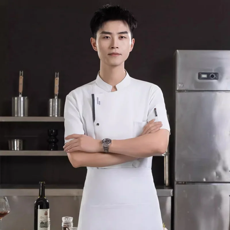 Uniforme de Chef de Restaurant d'hôtel, uniforme de personnel de restauration de Restaurant à manches courtes et longues, vêtements de travail de cuisine de Chef de pâtisserie