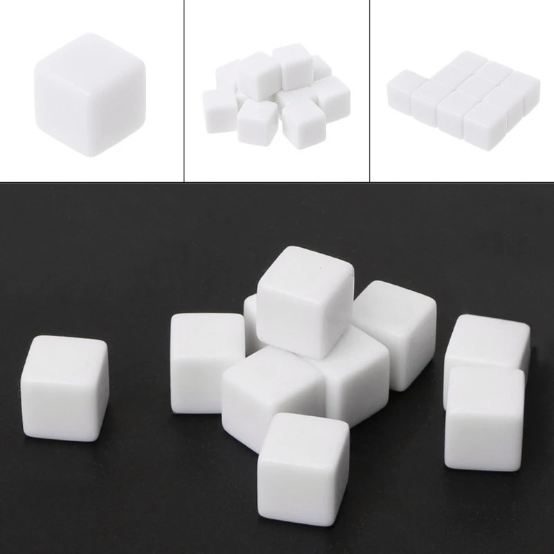 

YD61 10 шт. D6 игральные кости 12 мм шестигранные настольные игровые кости пустые для ролевых игр игрушки